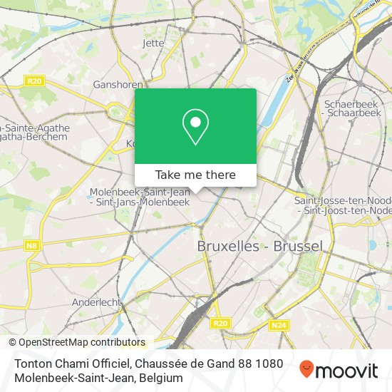 Tonton Chami Officiel, Chaussée de Gand 88 1080 Molenbeek-Saint-Jean plan
