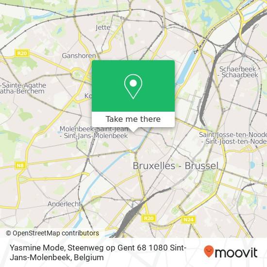 Yasmine Mode, Steenweg op Gent 68 1080 Sint-Jans-Molenbeek map