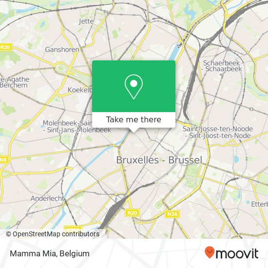 Mamma Mia, Rue Antoine Dansaert 158 1000 Brussel plan