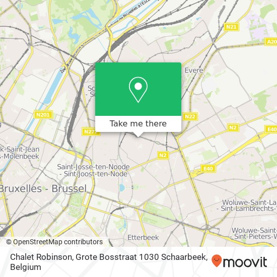 Chalet Robinson, Grote Bosstraat 1030 Schaarbeek map