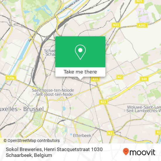 Sokol Breweries, Henri Stacquetstraat 1030 Schaarbeek map