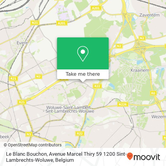 Le Blanc Bouchon, Avenue Marcel Thiry 59 1200 Sint-Lambrechts-Woluwe map