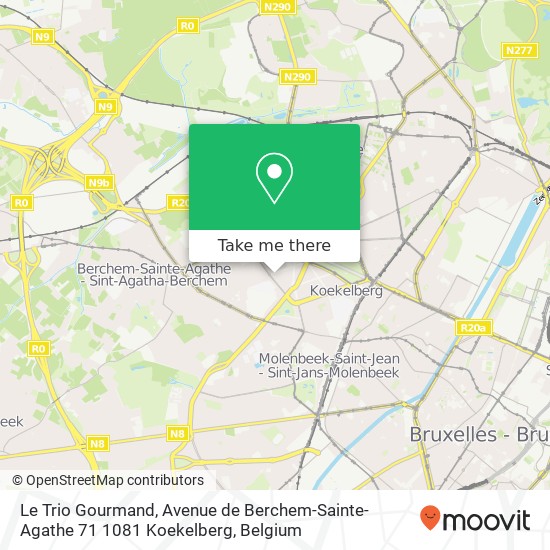 Le Trio Gourmand, Avenue de Berchem-Sainte-Agathe 71 1081 Koekelberg map
