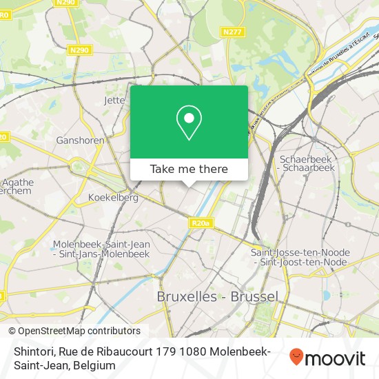 Shintori, Rue de Ribaucourt 179 1080 Molenbeek-Saint-Jean map