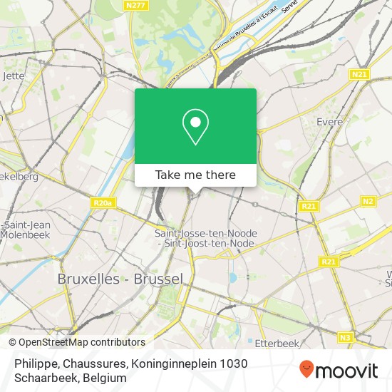 Philippe, Chaussures, Koninginneplein 1030 Schaarbeek map
