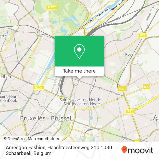 Ameegoo Fashion, Haachtsesteenweg 210 1030 Schaarbeek plan