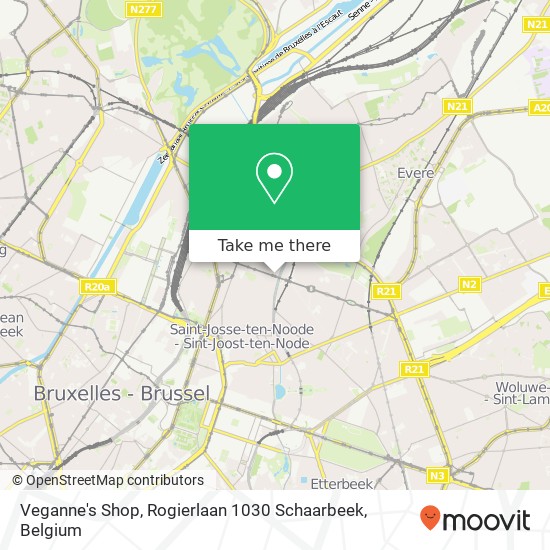 Veganne's Shop, Rogierlaan 1030 Schaarbeek map