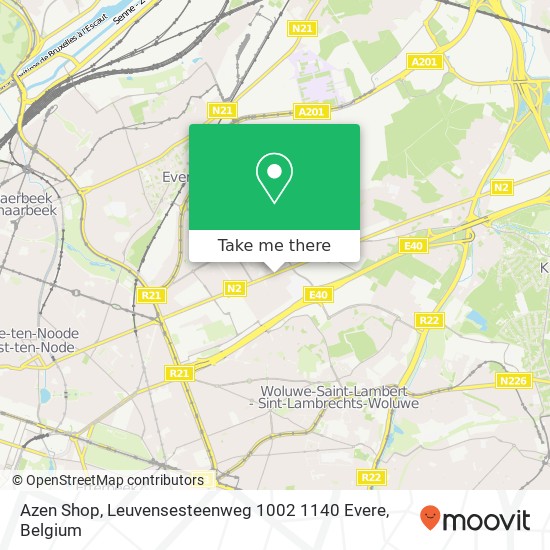 Azen Shop, Leuvensesteenweg 1002 1140 Evere plan