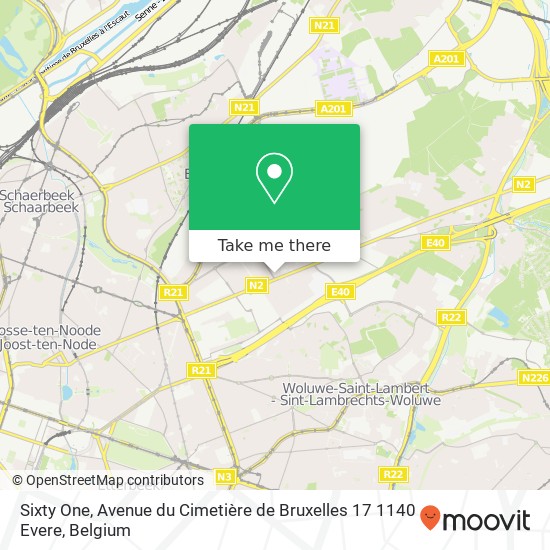 Sixty One, Avenue du Cimetière de Bruxelles 17 1140 Evere map