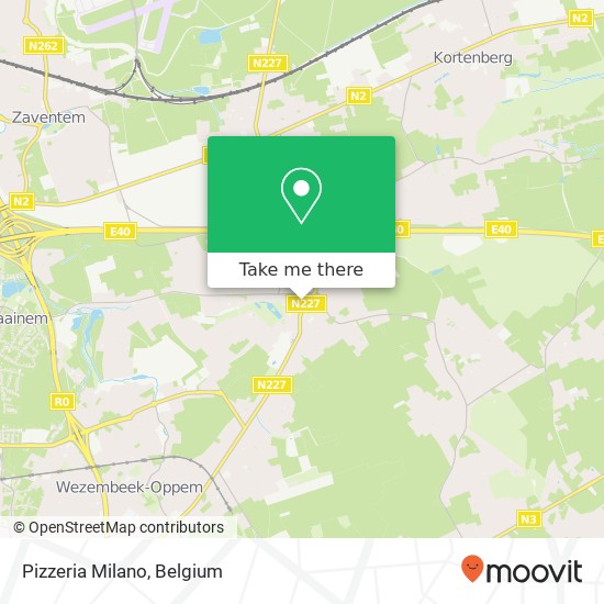 Pizzeria Milano, Nieuwstraat 9 1933 Zaventem plan