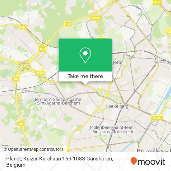 Planet, Keizer Karellaan 159 1083 Ganshoren map