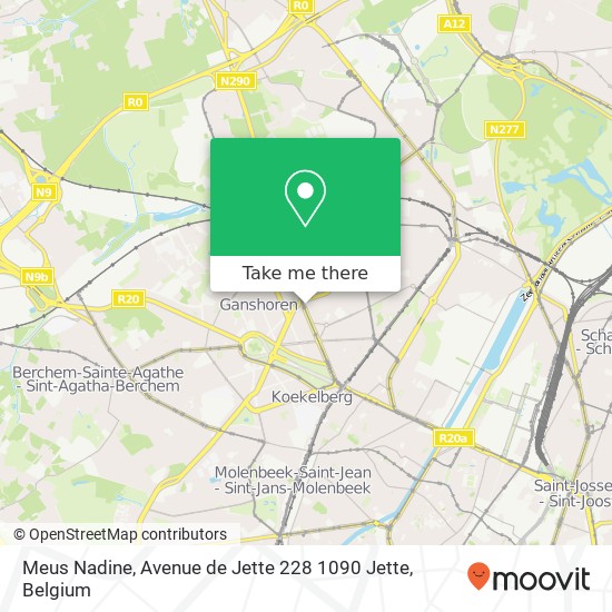 Meus Nadine, Avenue de Jette 228 1090 Jette plan