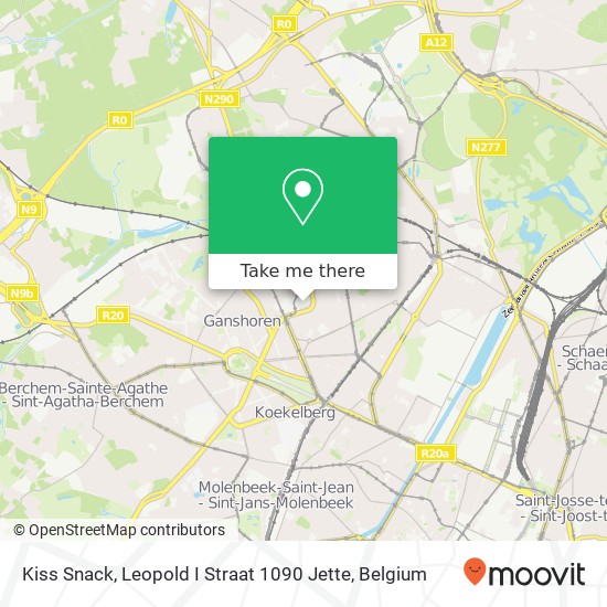 Kiss Snack, Leopold I Straat 1090 Jette map