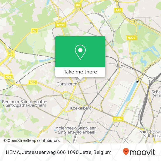 HEMA, Jetsesteenweg 606 1090 Jette map