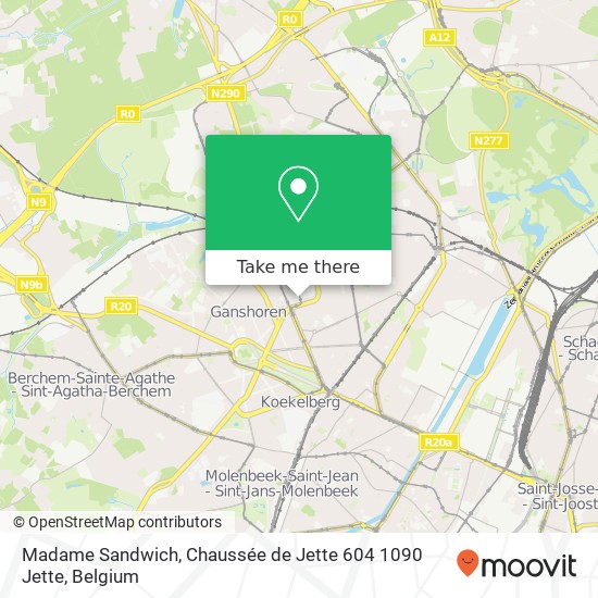 Madame Sandwich, Chaussée de Jette 604 1090 Jette map