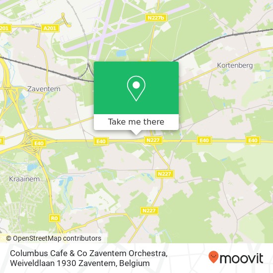 Columbus Cafe & Co Zaventem Orchestra, Weiveldlaan 1930 Zaventem map
