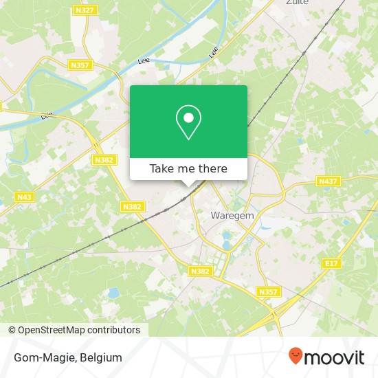 Gom-Magie, Felix de Ruyckstraat 1 8790 Waregem map