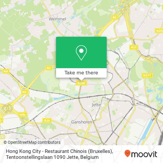 Hong Kong City - Restaurant Chinois (Bruxelles), Tentoonstellingslaan 1090 Jette map