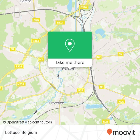 Lettuce, Tiensestraat 6 3000 Leuven plan