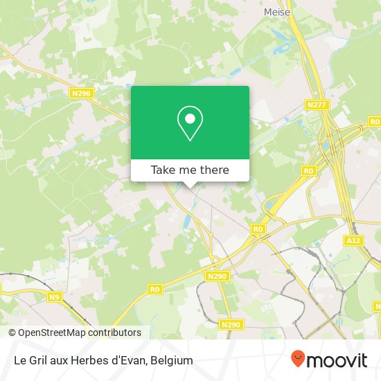 Le Gril aux Herbes d'Evan, Steenweg op Brussel 21 1780 Wemmel map