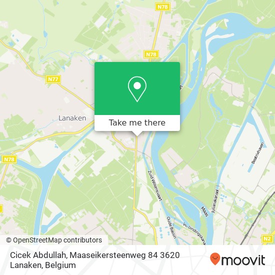 Cicek Abdullah, Maaseikersteenweg 84 3620 Lanaken map