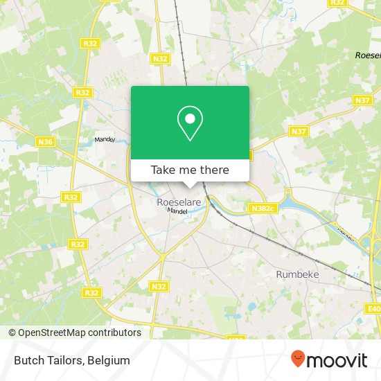 Butch Tailors, Delaerestraat 6 8800 Roeselare plan