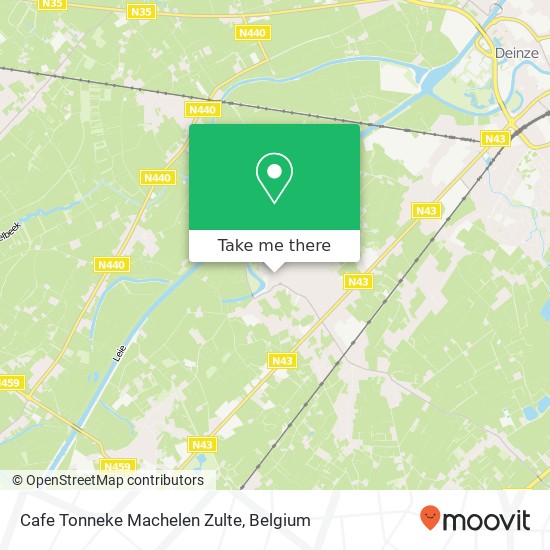 Cafe Tonneke Machelen Zulte map