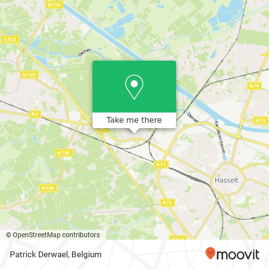 Patrick Derwael, Grote Baan 37 3511 Hasselt map