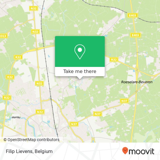 Filip Lievens, Beversesteenweg 470 8800 Roeselare map