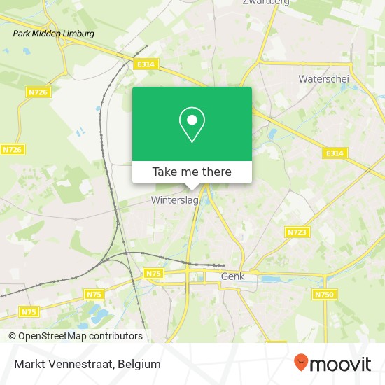 Markt Vennestraat, Vennestraat 3600 Genk map