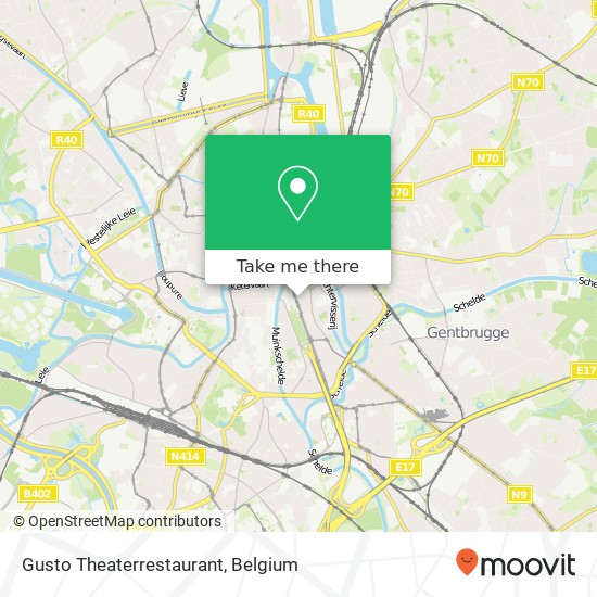 Gusto Theaterrestaurant, Graaf van Vlaanderenplein 5 9000 Gent map