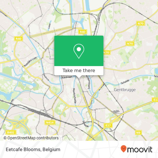 Eetcafe Blooms, Vlaanderenstraat 129 9000 Gent map