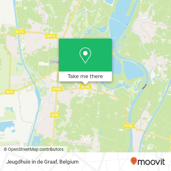 Jeugdhuis in de Graaf, 3650 Dilsen-Stokkem map