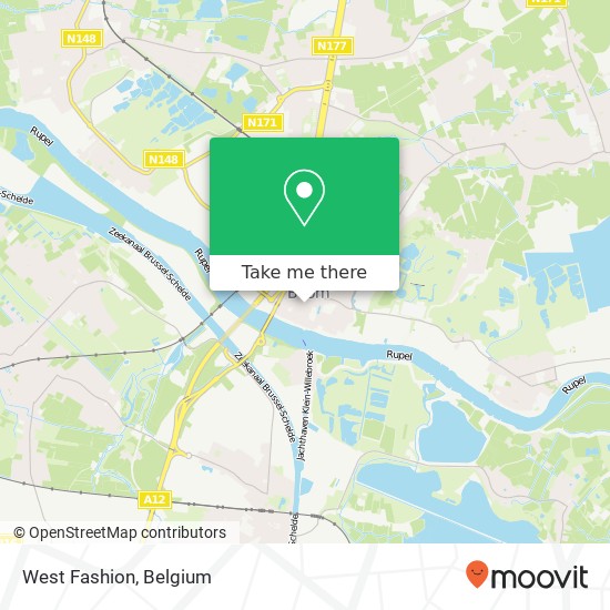 West Fashion, Antwerpsestraat 4 2850 Boom map