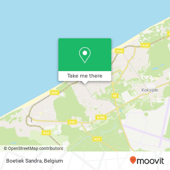 Boetiek Sandra, Strandlaan 206 8670 Koksijde map