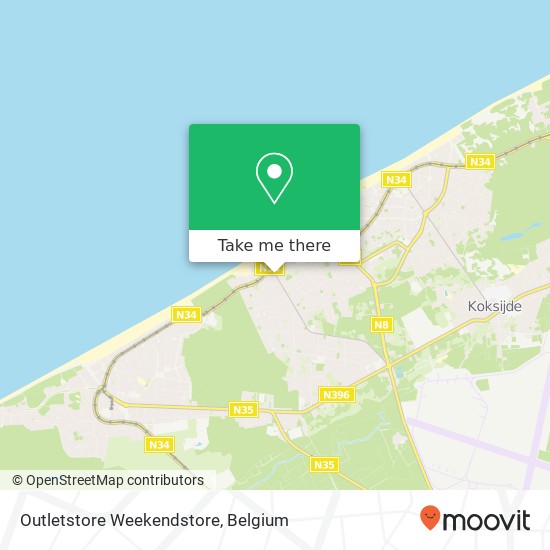 Outletstore Weekendstore, Strandlaan 307 8670 Koksijde map