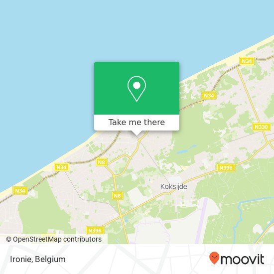 Ironie, Zeelaan 8670 Koksijde map