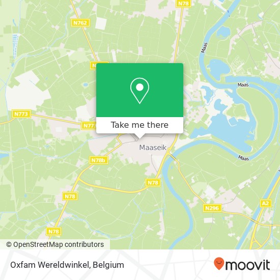 Oxfam Wereldwinkel, Pelserstraat 41 3680 Maaseik map