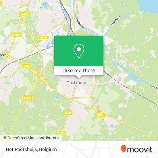 Het Raetshuijs, Brugsestraat 2 8020 Oostkamp map