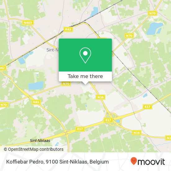 Koffiebar Pedro, 9100 Sint-Niklaas map