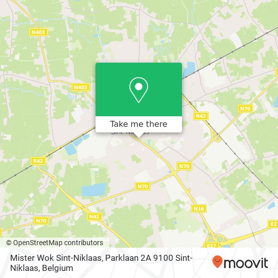 Mister Wok Sint-Niklaas, Parklaan 2A 9100 Sint-Niklaas map