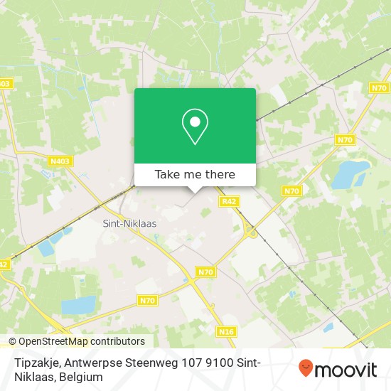 Tipzakje, Antwerpse Steenweg 107 9100 Sint-Niklaas plan