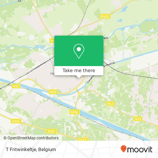 T Fritwinkeltje, Zavelstraat 48 2200 Herentals map