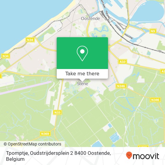 Tpomptje, Oudstrijdersplein 2 8400 Oostende plan