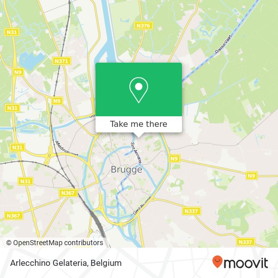 Arlecchino Gelateria, Snaggaardstraat 14 8000 Brugge map