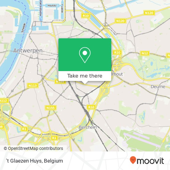 't Glaezen Huys, Plantin en Moretuslei 154 2018 Antwerpen map