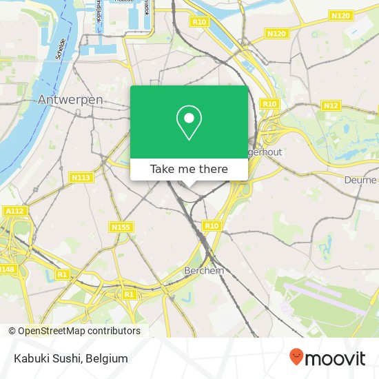 Kabuki Sushi, Dageraadplaats 28 2018 Antwerpen plan