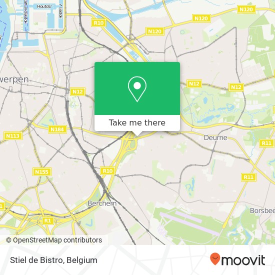 Stiel de Bistro, Luitenant Lippenslaan 66 2140 Antwerpen map