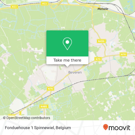 Fonduehouse 't Spinnewiel, Donkvijverstraat 7 9120 Beveren map