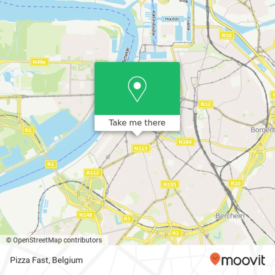 Pizza Fast, Kasteelpleinstraat 11 2000 Antwerpen plan